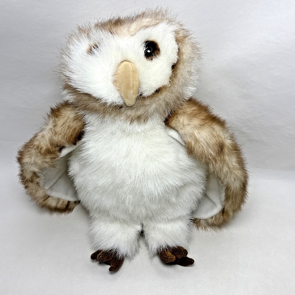 Folkmanis Retired Barn Owl Hand Puppet 12" Plush Stuffed Teacher Library